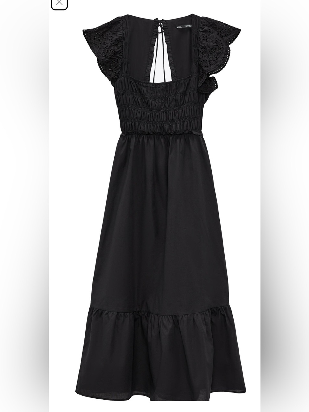 Zara openwork embroidered dress